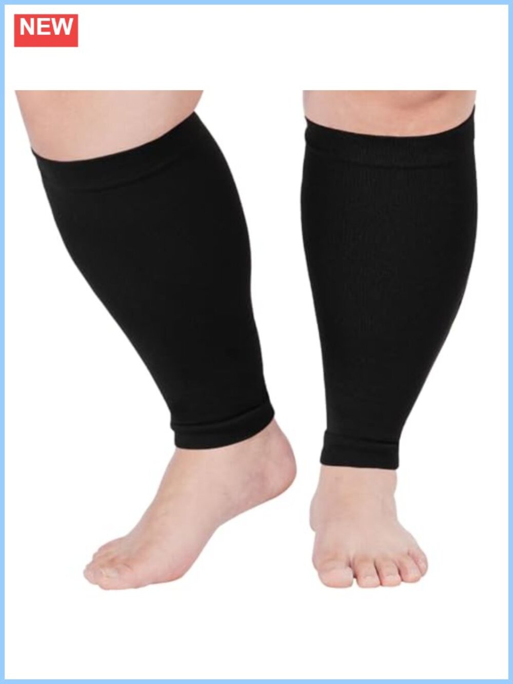 Plus Size Compression Leg Sleeves Wide Calf Knee High 15-20mmHg